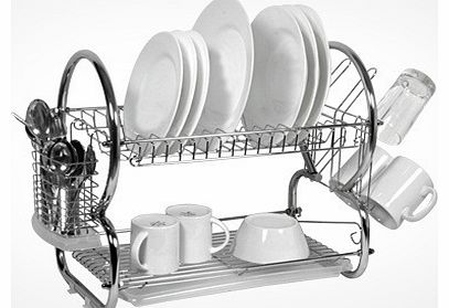 Bosco 2 Tier Dish Drainer in Chrome Finish -