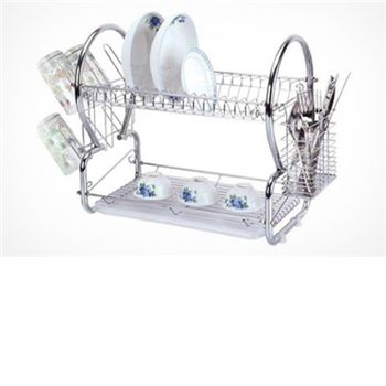 Bosco 2 Tier Dish Drainer in Chrome Finish