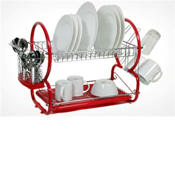 Bosco 2 Tier Dish Drainer in Red Finish - Return