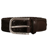 Covano Brown Weaved Buckle Belt