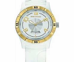 BOSS Orange Mens White Gold Bezel Watch