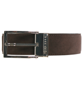 Osko Liquorice Suede Leather Buckle Belt