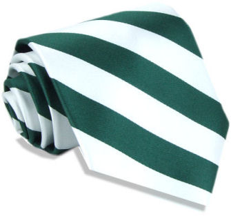 bottle Green White D/Stripe Tie