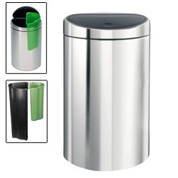 brabantia 10/23 Litre Twin Bin Brilliant Steel