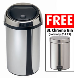 Brabantia 50 Litre Chrome Touch Bin