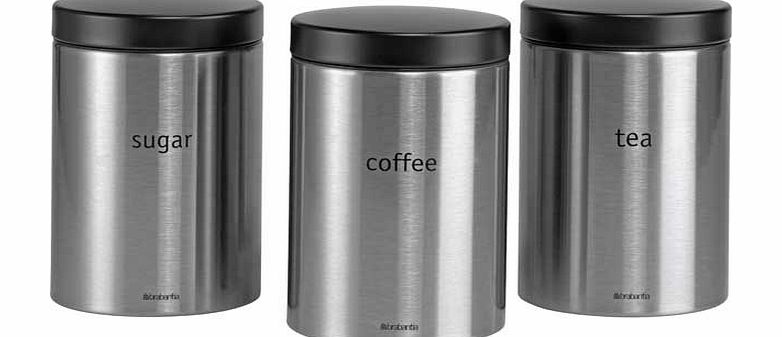 Brabantia Matt Stainless Steel Storage Canisters