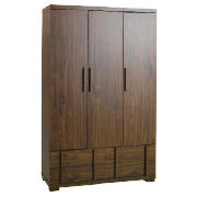 Triple Wardrobe, Walnut Effect