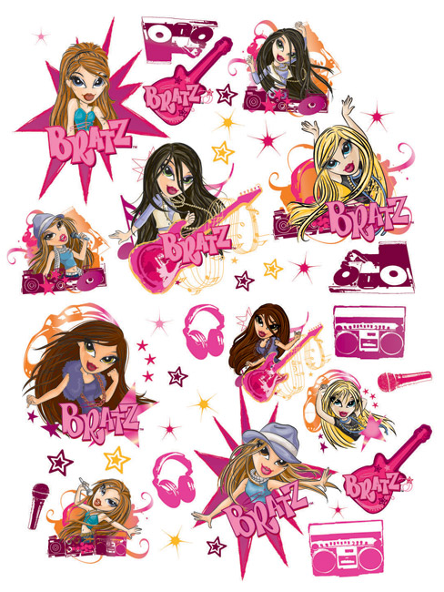 Bratz Wall Stickers Stikarounds Musical Starz Design 38 pieces