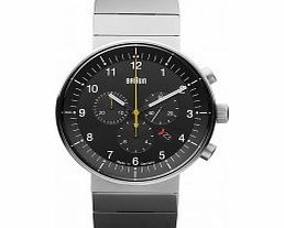 Braun Mens Prestige Silver Tone Chronograph Watch