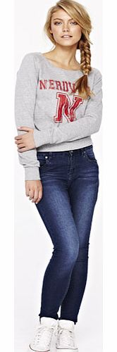 Wide Neck Cropped Nerdville Jumper