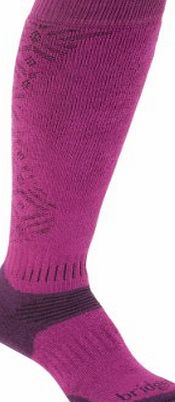 Bridgedale Ski Womens All Mountain Sock - Berry/Plum, Size 3-4.5