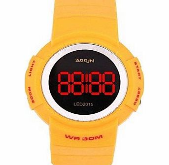 Bright@- Sports Bright@ ABS Multifuction Waterproof Leisure Sport LED Wrist Watch , Yellow