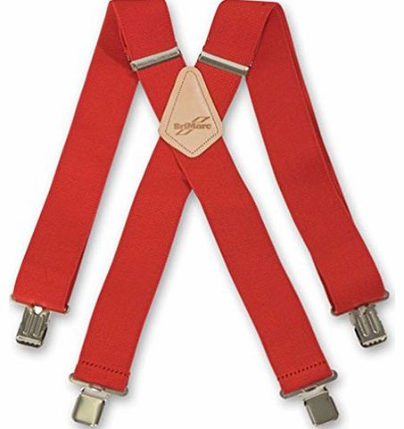 BRIMARK MENS PLAIN RED WORK FASHION BRACES 2`` 50MM WIDE BRIMARC