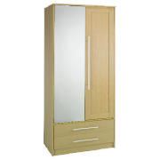 Brisbane 2 door (1 Mirror) 2 drawer Robe, Maple