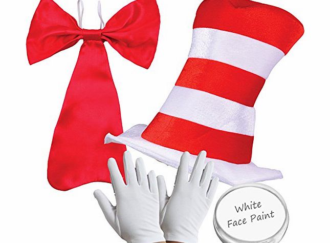 Bristol Novelties Childrens Cat in the Hat Kit World Book Day Week Crazy Cat Fancy Dress costume