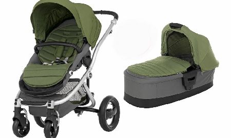 Britax Affinity Silver Frame Pram Cactus Green