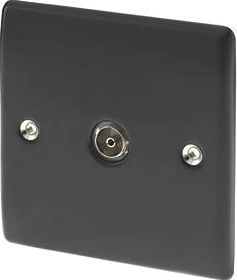 British General, 1228[^]25158 1-Gang Coaxial TV Socket Matt