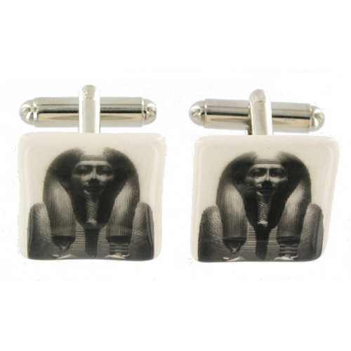 British Museum Egyptian Mummy Ceramic Cufflinks.