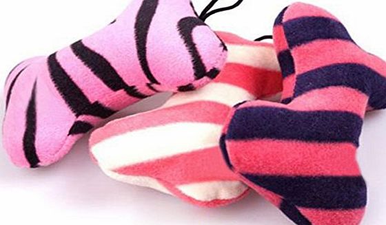 Broadfashion Pet Dog Puppy Cat Animal Squeaky Squeaker Sound Toy Chews Toys Cotton Wool Bone (Random Colour)