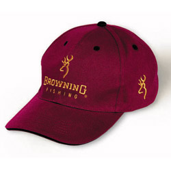 Cap in burgundy and black