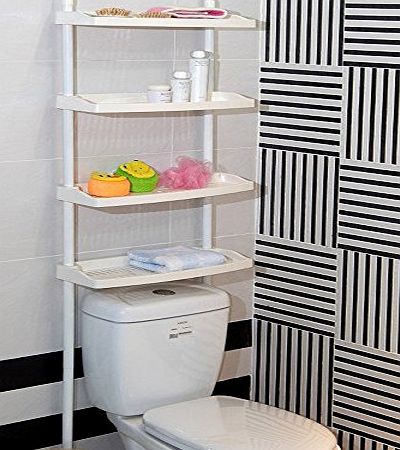 BSL 4 TIER KITCHEN BATHROOM STORAGE SHOWER CADDY SHELF SHELVES UNIT ADJUSTABLE HEIGHT NO SCREWS REQUIRED