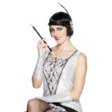 Flapper 1920s Cigarette Holder Sequinned Black 12