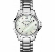 Bulova Ladies Diamonds White Silver Watch