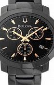 Bulova Mens Black Chronograph Dress Watch