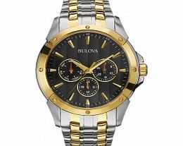 Bulova Mens Dress Two Tone Chronograph Watch