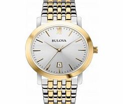 Bulova Mens Dress Two Tone Steel Bracelet Watch