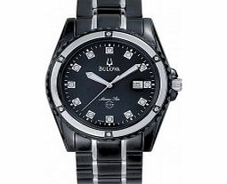 Bulova Mens Marine Star Black IP Diamonds Watch