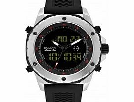 Bulova Mens Marine Star Black Rubber Strap Watch