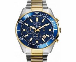 Bulova Mens Marine Star Blue Steel Chronograph