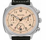 Bulova Mens Military UHF Beige Black Chronograph