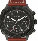 Bulova Mens Military UHF Black Dark Brown