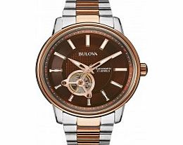 Bulova Mens Two Tone Rose Automatic Watch