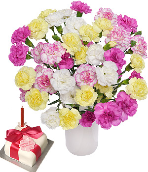 Bunches.co.uk Birthday Flower and Cake Gift FBFG