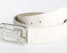 Broken Star Leather Belt Vintage White