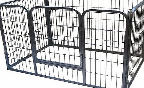 BUNNY BUSINESS  Heavy Duty Puppy Play Pen/ Rabbit Enclosure, Small, Gunmetal Grey