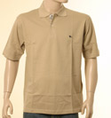 Mens Sand Polo With Burberry Trim