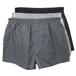 Burton 3Pk Grey And White Check Boxer