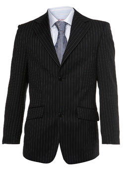 Burton Ben Sherman 2 Button Black Chalk Stripe Jacket