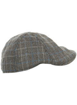 Burton Black Prince of Wales Check Flat Cap