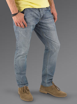 Burton Blue Bleach Wash Tapered Denim Jeans