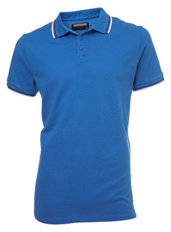 Blue Tipped Pique Polo