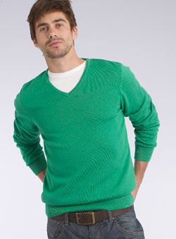 Bright Green V-Neck Jumper