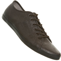 Brown Crinkle Lace Up Plimsolls