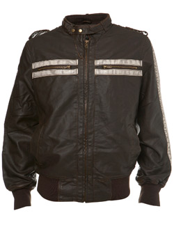 Brown Faux Leather Biker