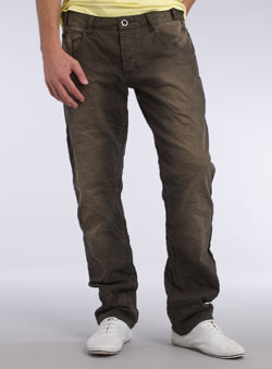 Brown Vintage Tapered Slim Jeans