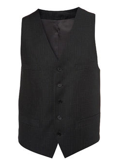 Burton Charcoal Regular Fit Lilac Pinstripe Waistcoat